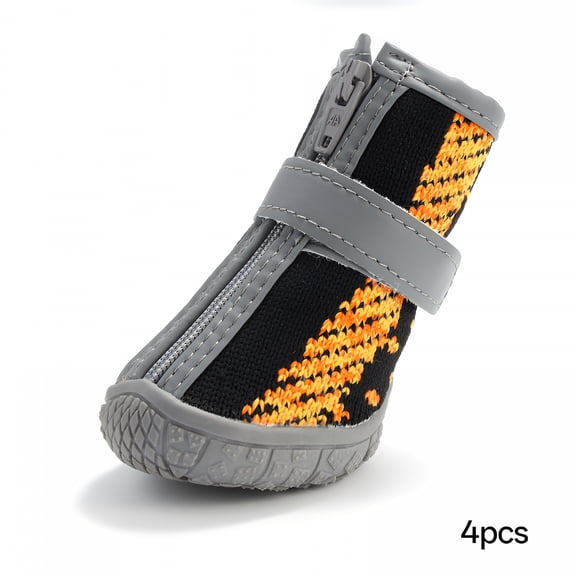TELOLY 4Pcs Dog Boots Waterproof Camo Dog Shoes with Zipper, Outdoor Hiking Dog Booties Reflective Pet Sneakers with Rugged Anti-Slip Sole, Dog Paw Protectors for Small Medium and Large Dogs