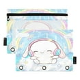 thumbnail image 2 of 2 Pack Pencil Pouch for 3 Ring Binder Smooth Zipper Folders with Pockets Clear Window Pencil Case Cinnamoroll Sit on Cloud Wear Headphone, 2 of 6