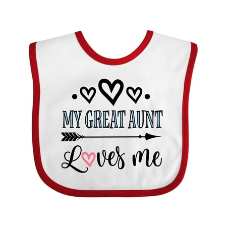 

Inktastic My Great Aunt Loves Me Gift Baby Girl Bib