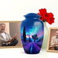 thumbnail image 6 of JAGASY Lavender Grass Cremation Combo Urn Set - 4 Keepsake Northern Lights Urns for Adult Mother 3 Inch - Blue 10 Inch Funeral Urn for Loved Ones - (1 Large, 4 Tiny), 6 of 7