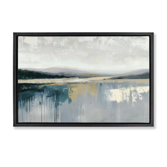 Stupell Industries Abstract Emerald Canopy Black Framed Floater Canvas Wall Art design by Irena Orlov, 17 x 25