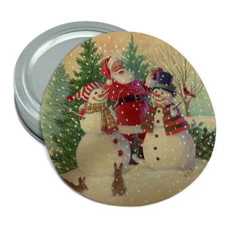 

Christmas Holiday Santa Snowman Friends Round Rubber Non-Slip Jar Gripper Lid Opener