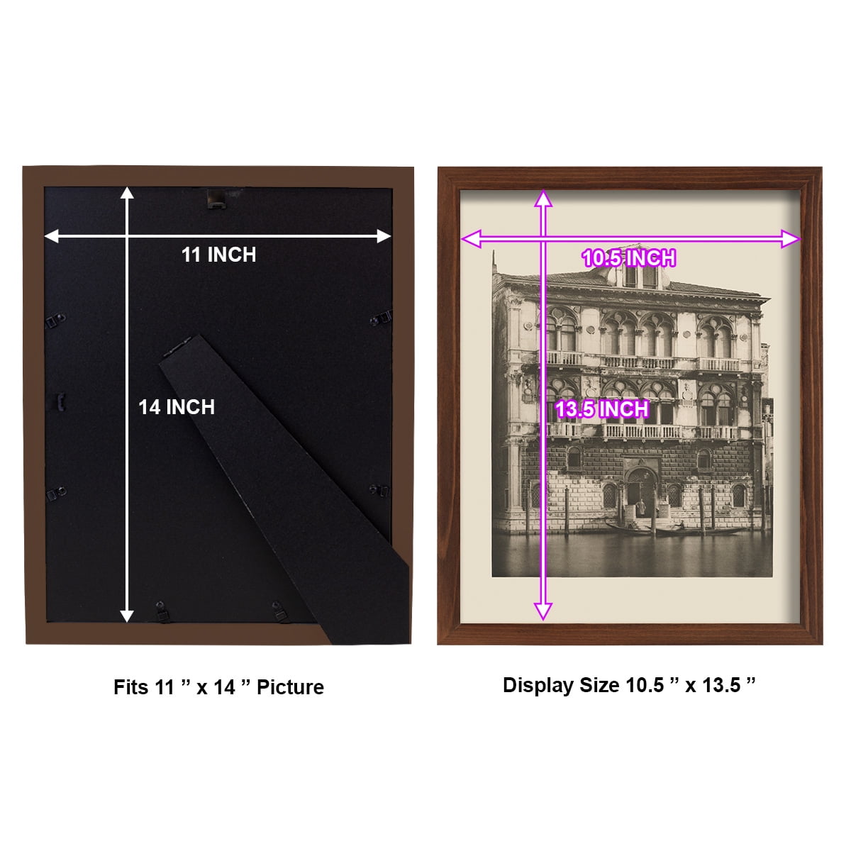 Vintage Views of Venice II - Framed Print w/glass - Chestnut