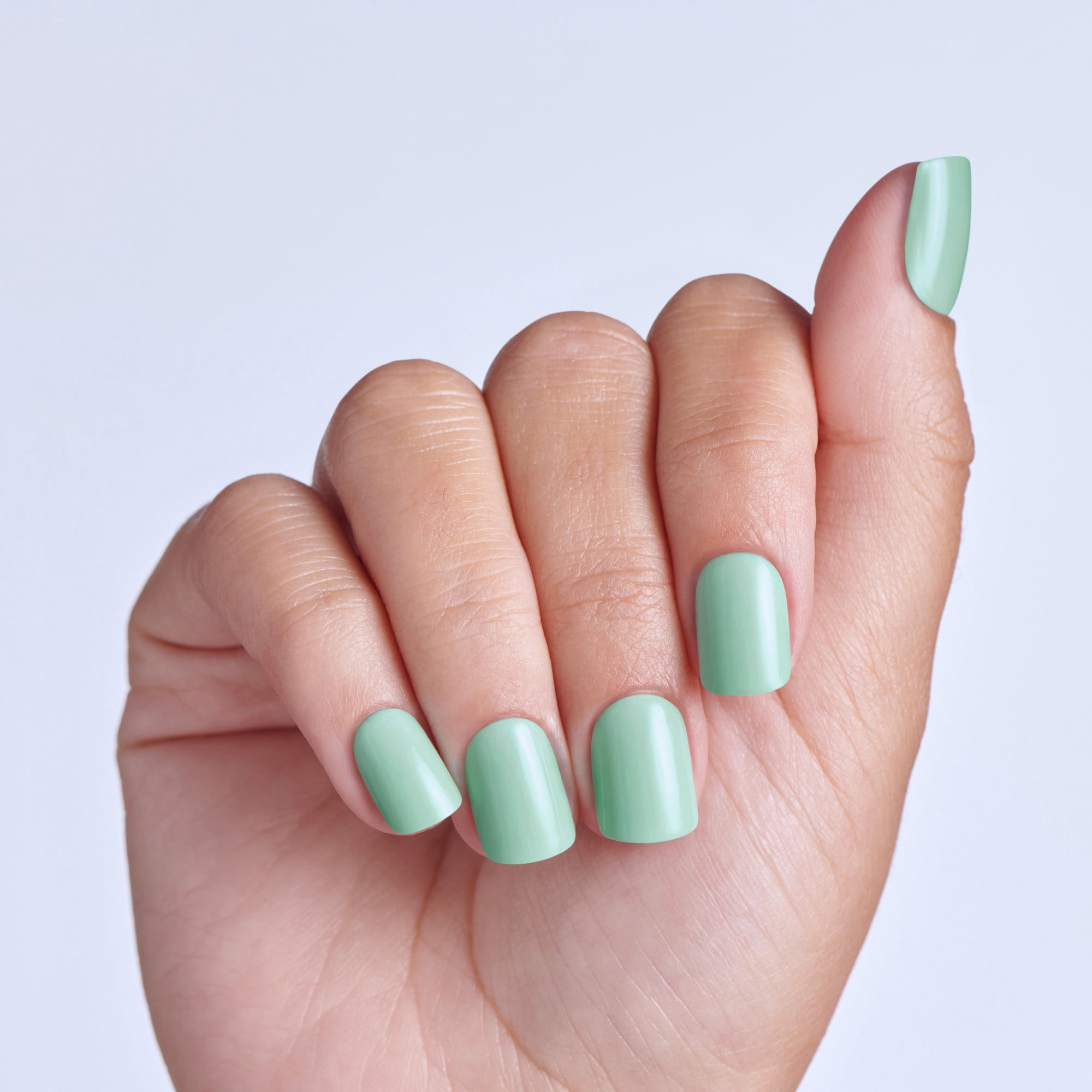 KISS imPRESS Ongles Couleur – Plus Près, Vert, Squoval, Court, 30 unités