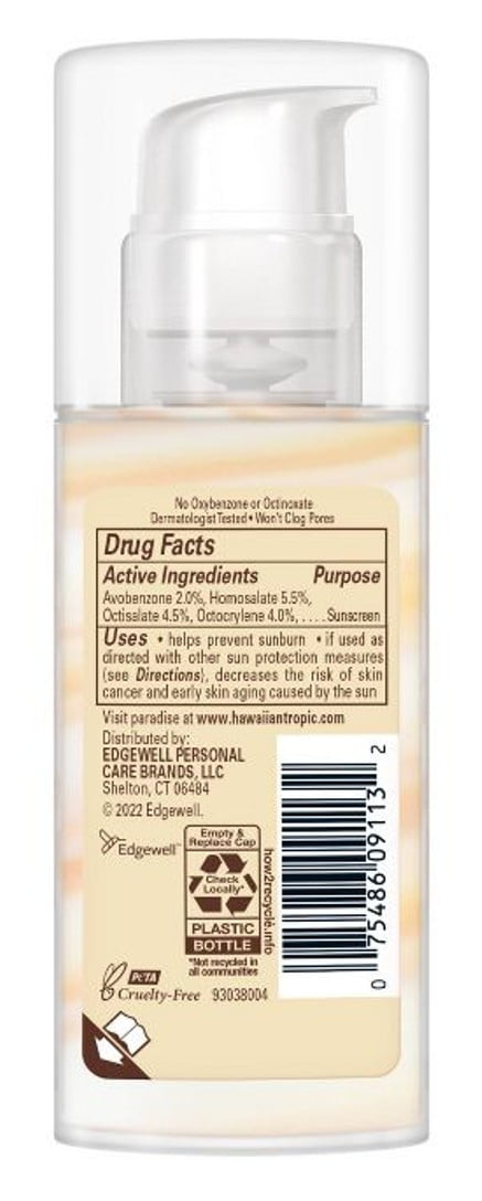 Hawaiian Tropic Spf#30 Face Weightless Hydration 1.7oz (Pack of 3)