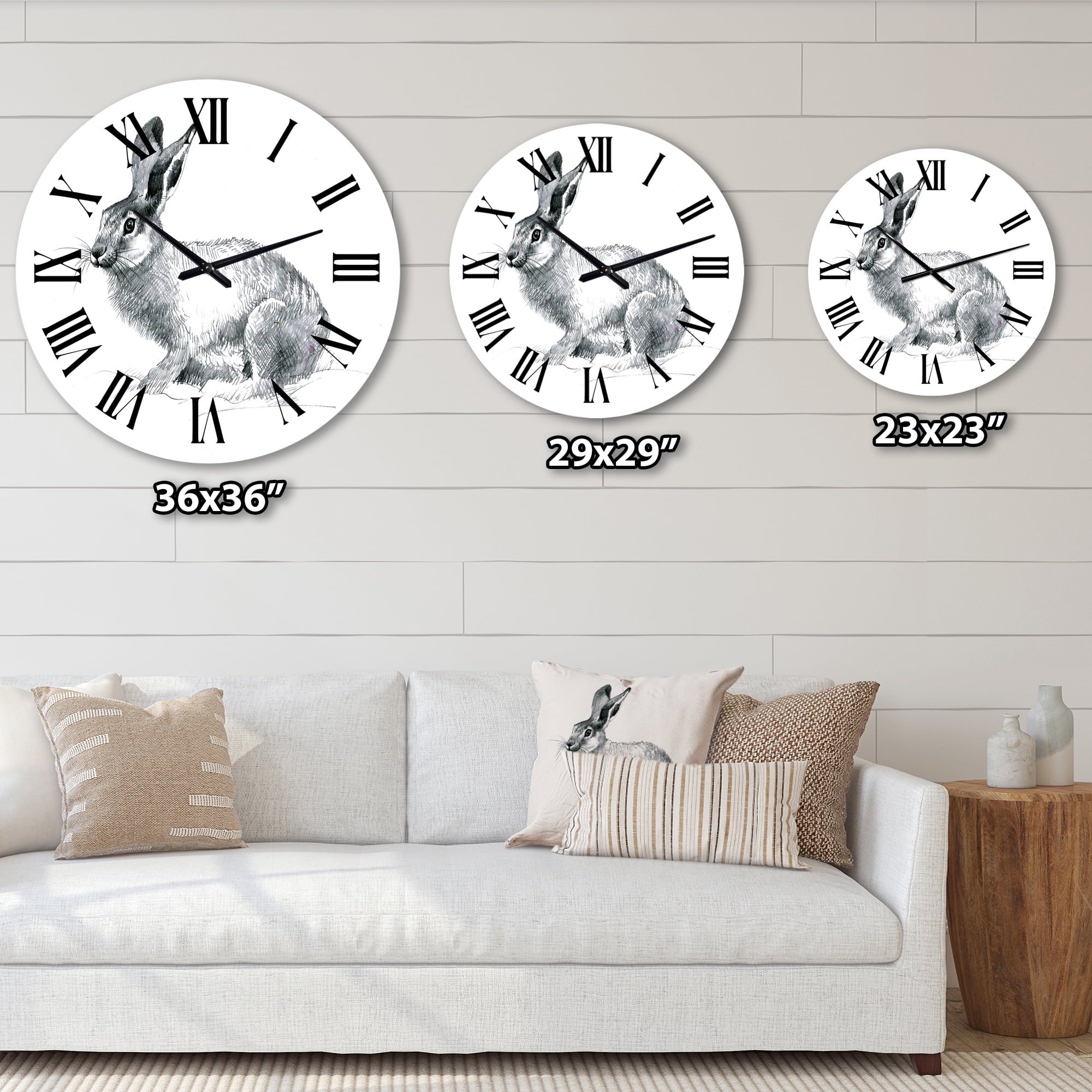 Designart 1 in Farmhouse Wall Clock