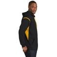 thumbnail image 3 of Sport-Tek Tall Tech Fleece Colorblock  Hooded Sweatshirt-4XLT (Black/ Gold), 3 of 6