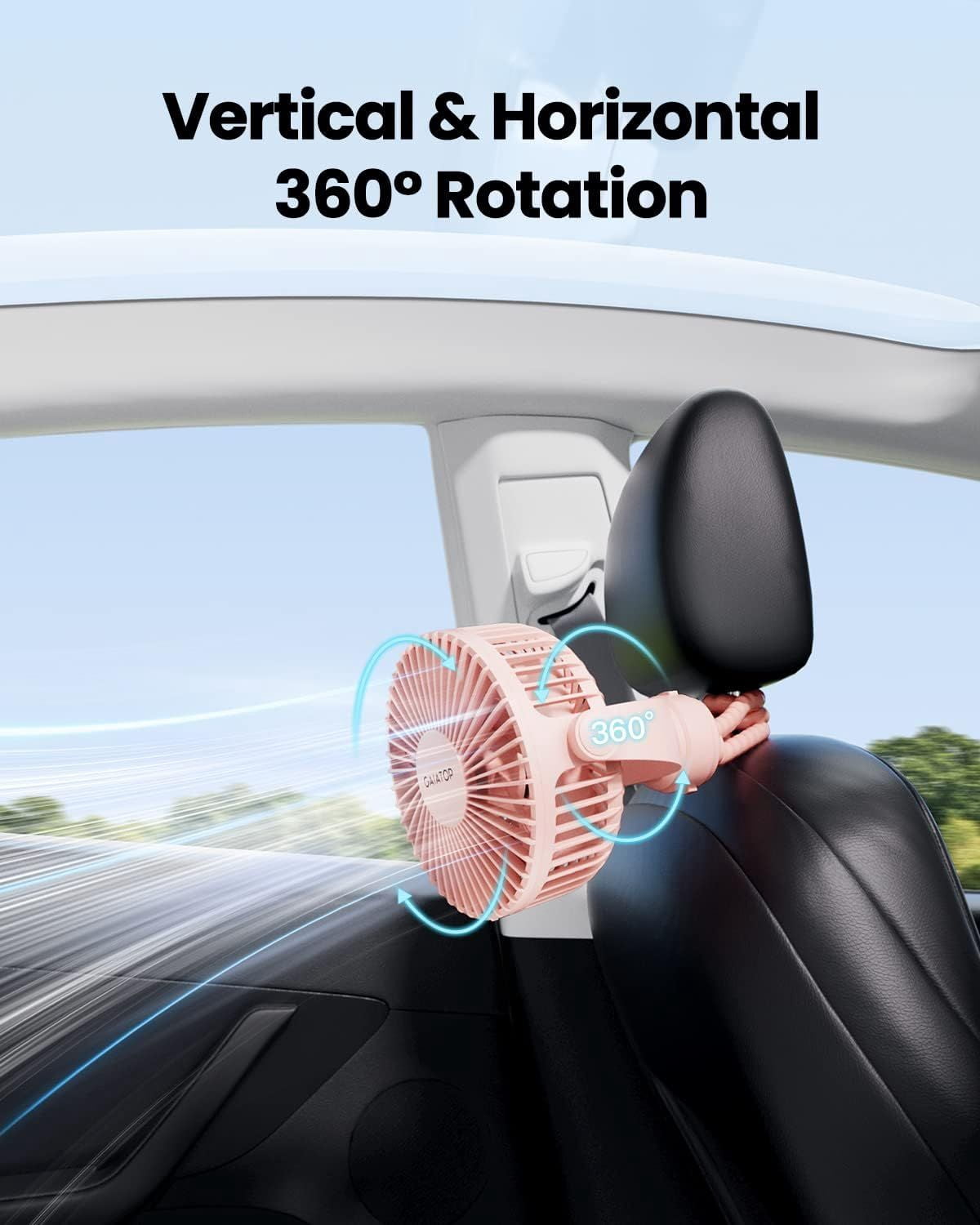 Mini Portable Stroller Fan, Battery Operated Small Clip on, Detachable 3 Speed Rechargeable, 360° Rotate Flexible Tripod Better Cooling for Car Seat Crib Treadmill