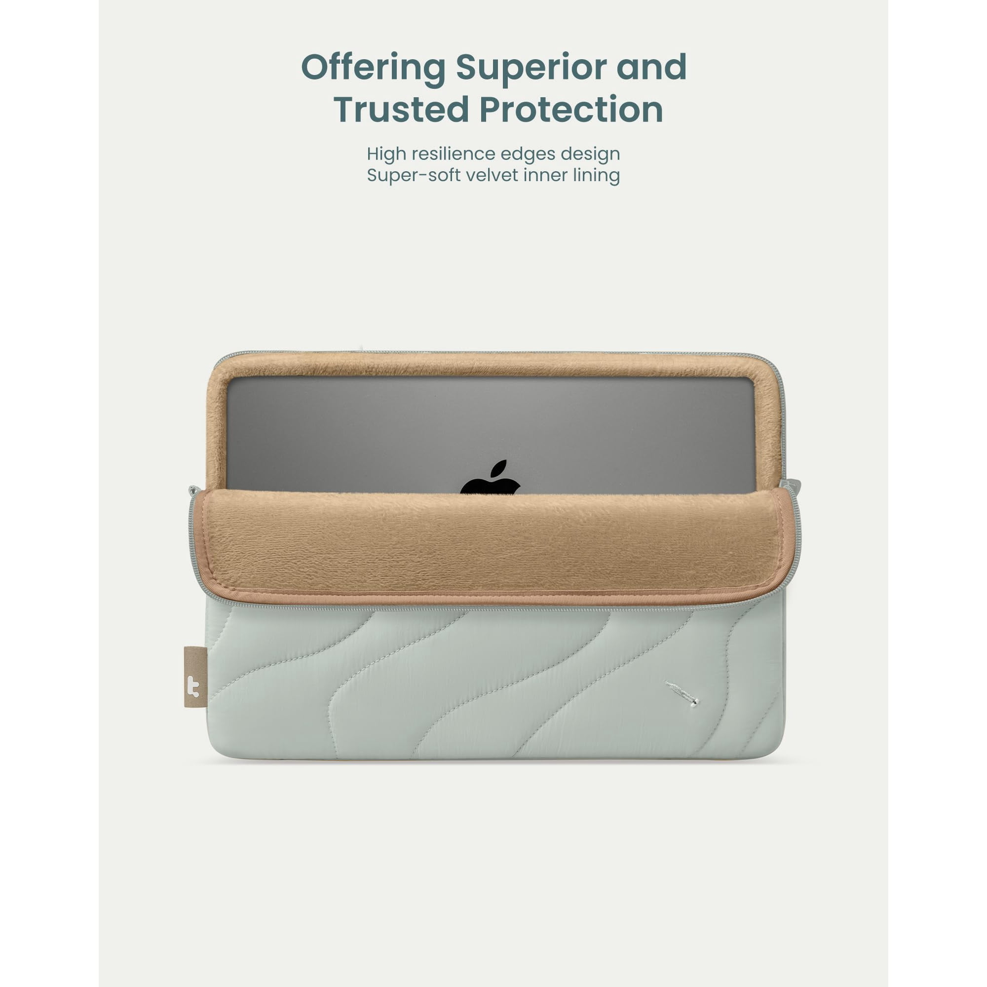 Tomtoc 360 Protective Laptop Sleeve For 13-inch MacBook Air/Pro - Water-Resistant Case With CornerArmor, Recycled Fabric