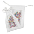 thumbnail image 2 of Saying Fabric Pouch Set of 2, House Silhouette with Colorful Hearts and Saying About Love Makes It Home, Small Drawstring Bag for Toiletries Masks and Favors, 9" x 6", Multicolor, by Ambesonne, 2 of 2