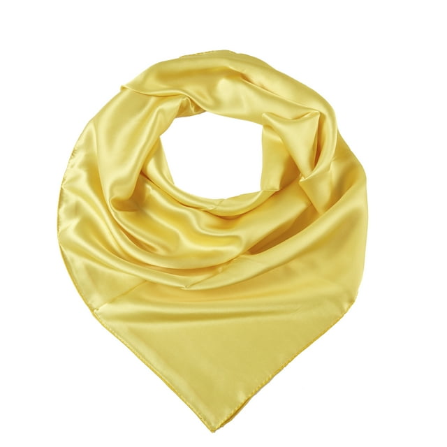 Daffodil Pure Silk Scarf | Ivory, Lemon Yellow, Gold | Small Head Scarf Or Large Square Shawl | Solid Colour Collection