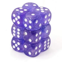 Chessex Borealis 16mm d6 Purple/White Luminary Dice Block (12 dice) (27777)