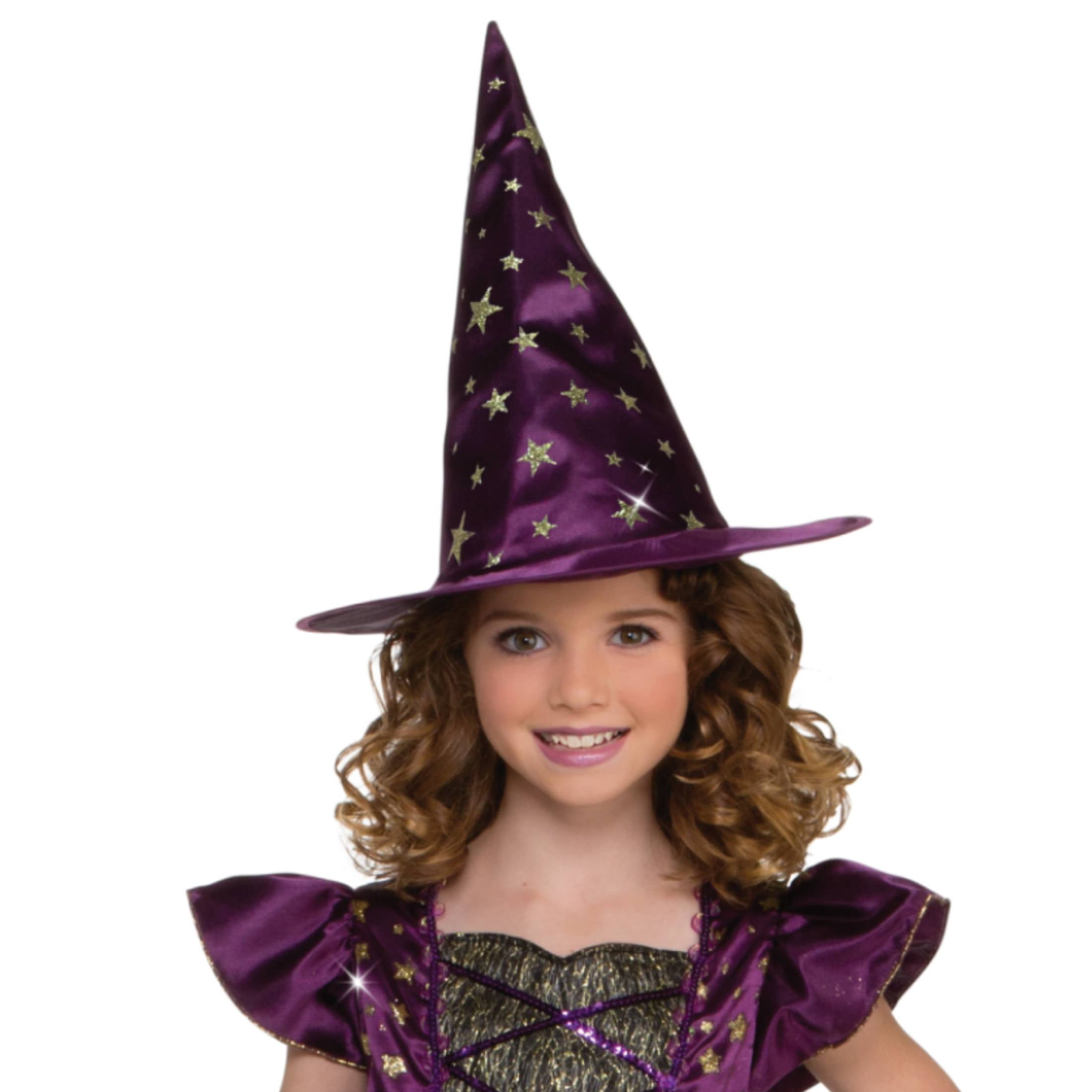 Glow in the Dark Starry Witch Halloween Costume for Children, Girls Size L (10/12), by Way to Celebrate