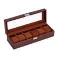 thumbnail image 3 of Caja de almacenamiento para exhibición de relojes, estuche para relojes a prueba de golpes, almohadillas extraíbles, estuche protector para relojes de Café, 3 of 8
