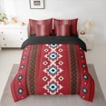 thumbnail image 2 of Homewish Retro Boho Aztec 7-Piece Twin Bedding Sets,Vintage Striped Rhombus Bedding Comforter Set,Red Cyan Beige Sheet Sets For Adults,Super Cozy Room Decor Reversible, 2 of 8