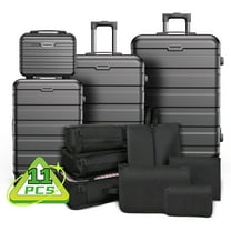 11-Piece Luggage Set with Spinner Wheels, 28" & 24" Suitcases, 20" Travel Bag, 14" Toiletry Case & 7 Packing Organizers – Lightweight Durable Travel Suitcase Set