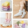 thumbnail image 7 of Toddler Girl Socks Toddler Ruffle Sock Girls 2t-3t Baby Infant Dress Lace White Frilly Ruffle Socks for Girls, 7 of 7