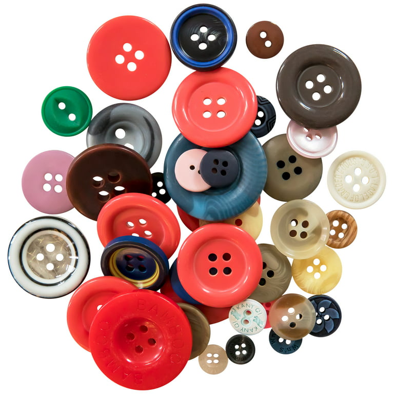 Button Collectors Gold Tone Button Shaped Lid Plastic Storage Jar, Clear 