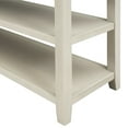 thumbnail image 5 of Retro Design Console Table with Two Open Shelves, Entryway Sofa Side Table with Pine Solid Wood Frame and Legs, for Living Room, Hallway(Espresso+Beige), 5 of 9