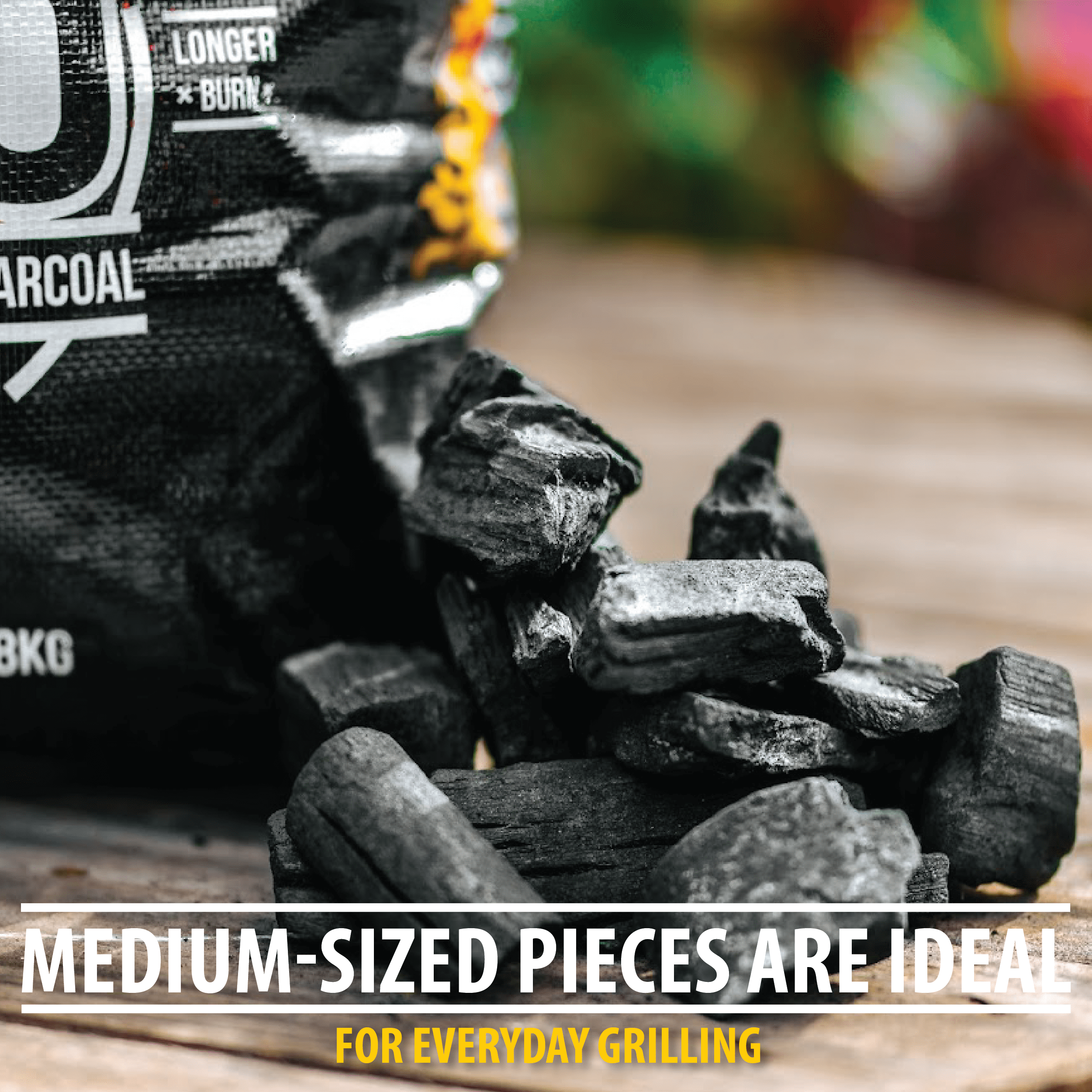 FOGO Premium Hardwood Natural Medium Sized Lump Charcoal 35 Pound Bag, Fogostarters Natural Fire Starters and Blazaball Bundle