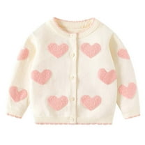 Babcutegg Kid Girls Sweaters Soild Color with Button Open Front Girls Clothes Beige