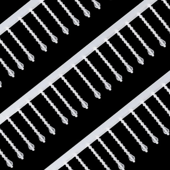 5.5 Yards White Rhinestone Ribbon Tassel 58mm Width Rhinestone Tassel Crystal Teardrop Beaded Fringe Trim Sewing Beaded Fringe Trim Ribbon Lace Trim for Curtain Lampshade DIY Clothing