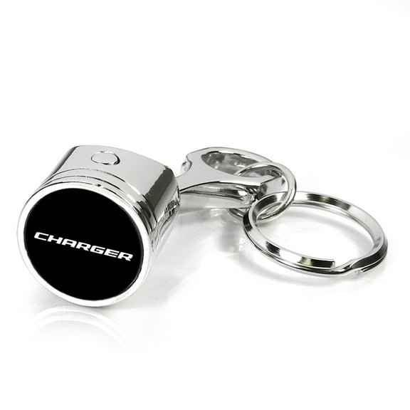 Dodge Charger Piston Style Chrome Metal Key Chain