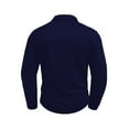 thumbnail image 2 of Eltusu Men's Collared Polo Shirts, Casual Comfort Pullover Button Long Sleeve Shirts Navy Size 3XL, 2 of 6