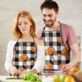 thumbnail image 4 of Fall Pumpkins and Leaves Buffalo Plaid Apron-Garden Aprons for Women with Pockets-Cotton Linen Waterproof Kitchen Cooking Gardening Aprons Adjustable for Kitchen,Cooking,BBQ and Salon 33"x27", 4 of 7