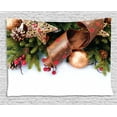 thumbnail image 1 of Christmas Tapestry, Pine Cones with Garland Tree Topper Star Mistletoe and Swirled Ornate Elements, Wall Hanging for Bedroom Living Room Dorm Decor, 80W X 60L Inches, Multicolor, by Ambesonne, 1 of 2