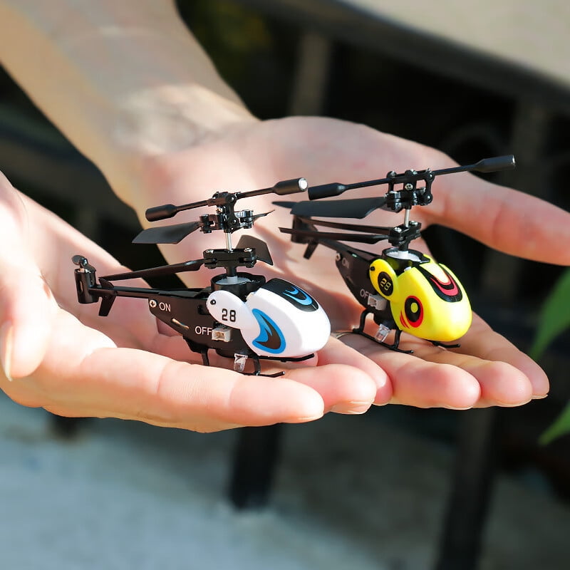 Funtogether Toys Mini RC Helicopter, 2-Channel Remote Control Helicopter for Beginners, Easy-to-Fly Indoor Micro Airplane with LED Lights