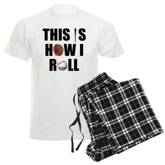 CafePress - This Is How I Roll Baseball Men's Light Pajamas - Men's Light Loose Fit Cotton Pajama Set