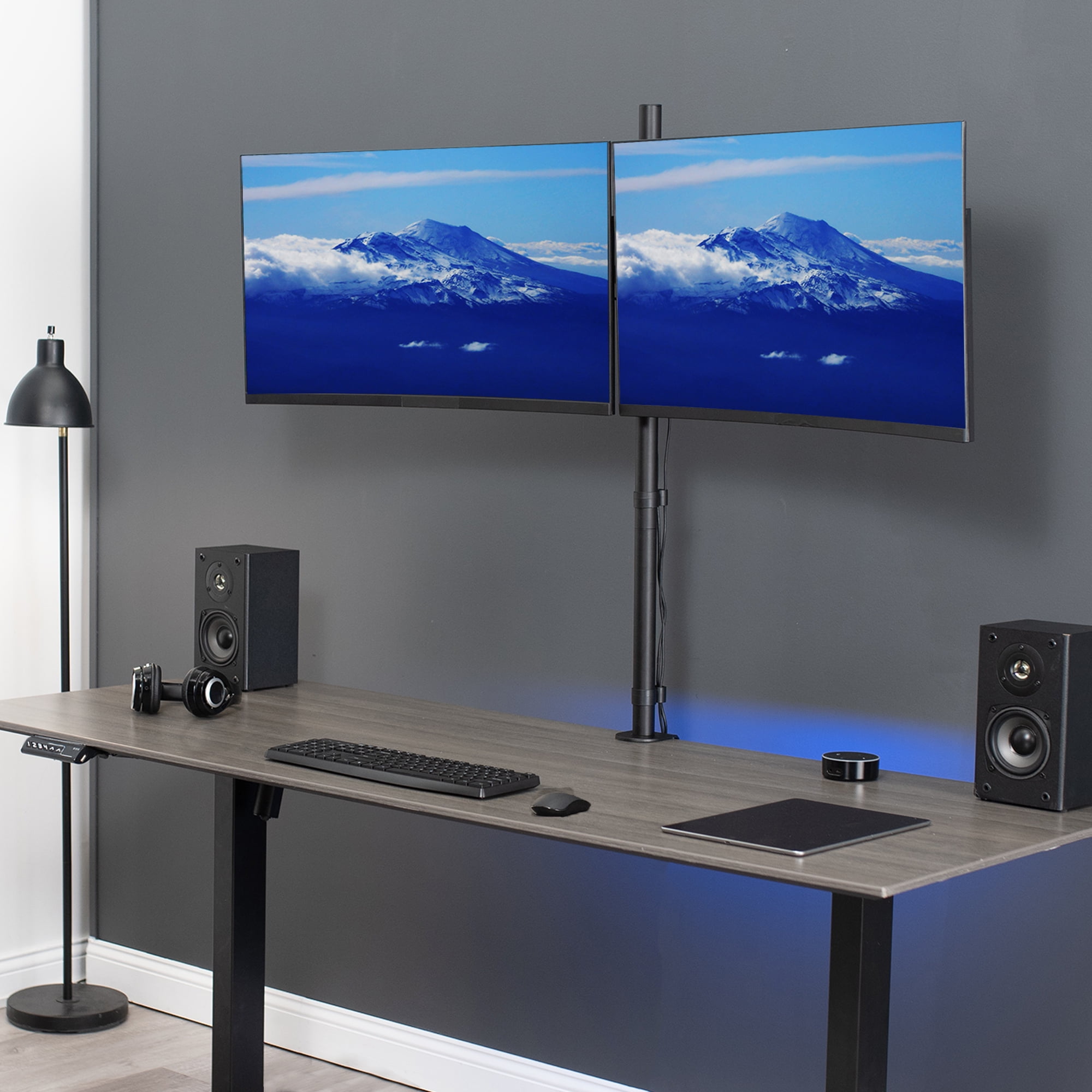 VIVO Dual Monitor Desk Mount Extra Tall Adjustable Stand for up to 32" Screens