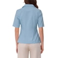 thumbnail image 3 of Conjunto de 2 piezas para mujer INSPIRE CHIC, chaqueta con solapa y vestido en capas, tamaño M, azul claro, 3 of 6