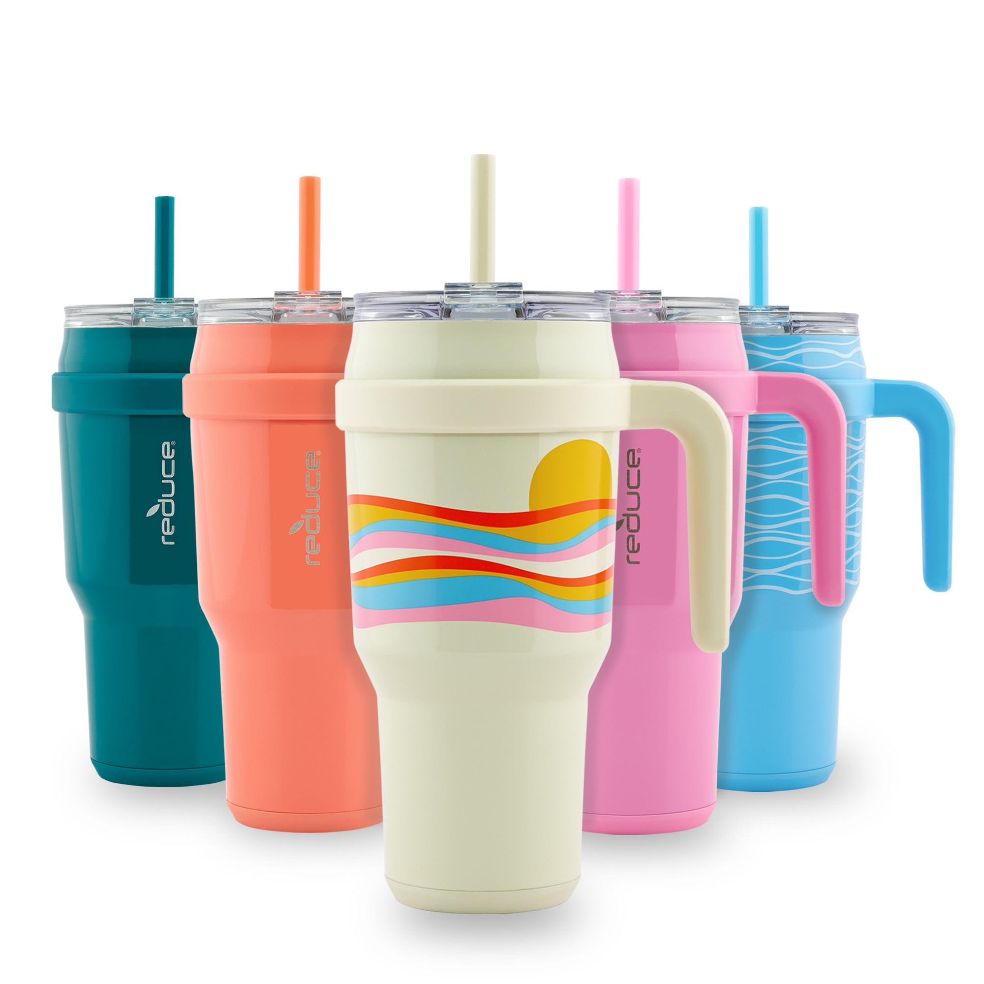 Insulated Tumbler With Handle And Tie Dye Design - Reusable Vacuum Cup With  Leak-resistant Lid And Straws - Keep Your Drinks Hot Or Cold For Hours -  Temu