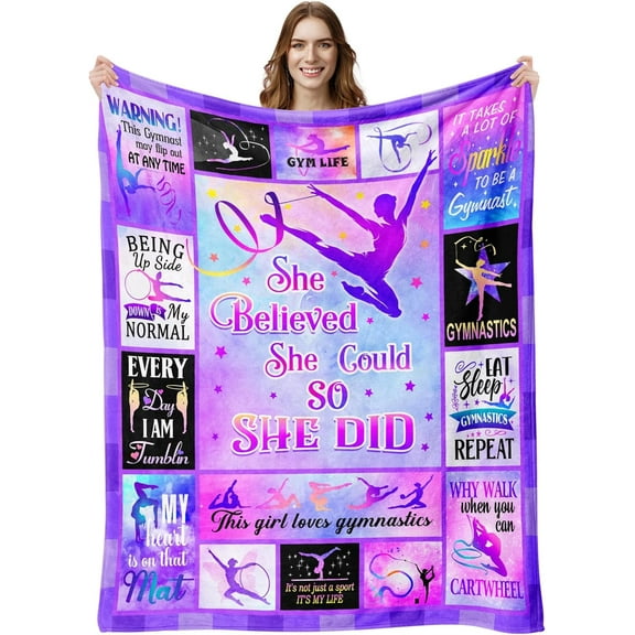 Gymnastics Gifts for Girls 8-10, Gymnastics Stuff, Girls Gymnastics Gifts, Gifts for Gymnastics Girls, Christmas Birthday Gifts for Gymnastics Girls, Gymnastics Blanket