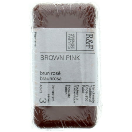 UPC: 0836943000346 | R&F Handmade Paints Encaustic Paint Cake  40ml  Brown Pink
