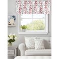 thumbnail image 4 of Farmhouse Grey Red Leaves Valances for Windows,Kitchen Valance Rod Pocket Short Curtain, Spring Summer Botantical Valance Curtain Window Valances for Bedroom Bathroom Living Room 54x18in, 4 of 9