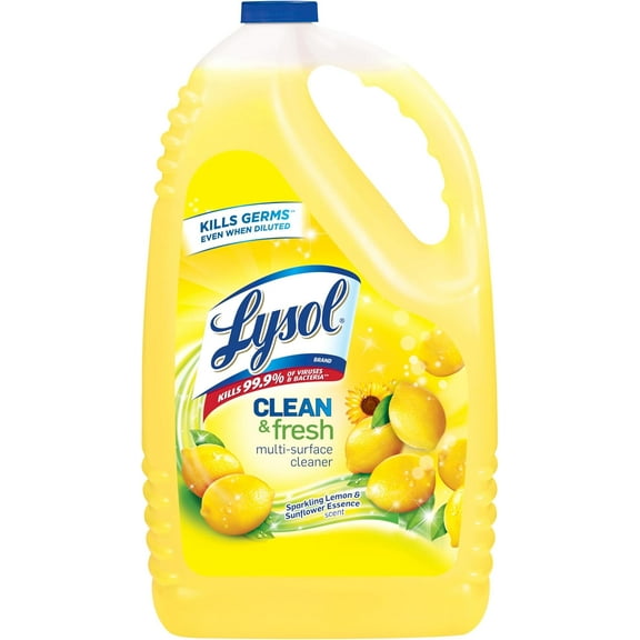 Multi-Surface Cleaner, Sanitizing and Disinfecting Pour, to Clean and Deodorize, Sparkling Lemon and Sunflower Essence, 144 Fl Oz