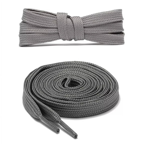 1pair Double Layers Flat Shoe Laces Strings Dark Gray for Sneakers Tennis Shoes