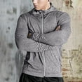 thumbnail image 2 of Men's Hoodies Casual Long Sleeve Full Zipper Shirts Outdoor Fitness Elastic Tights Jackets Solid Color Sport Sun Protection Hooded Sweatshirts, 2 of 9