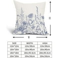 thumbnail image 5 of Blue Floral Pillow Covers 18x18 Inch Set of 2 Vintage Wild Flower Botanical Outdoor Decorative Throw Pillows Rustic Farmhouse Square Pillowcase for Couch Home Decor, 5 of 8
