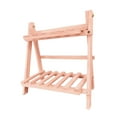 thumbnail image 4 of Estante plegable de madera Zulema para artículos de tocador doble Rosado, 4 of 8