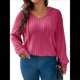 thumbnail image 1 of Sudadera con Capucha para Mujer, de Larga, Holgada y con Cordón Ajustable, Básica Rosa XXL, 1 of 8