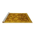 thumbnail image 2 of Ahgly Company Machine Washable Indoor Square Oriental Yellow Industrial Area Rugs, 6' Square, 2 of 4