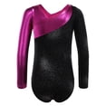 thumbnail image 3 of Ballet Leotardo de Gimnasia de Una Pieza Brillante para Niños - Negro, 6 SM SunniMix Leotardo metálico de manga larga, 3 of 7