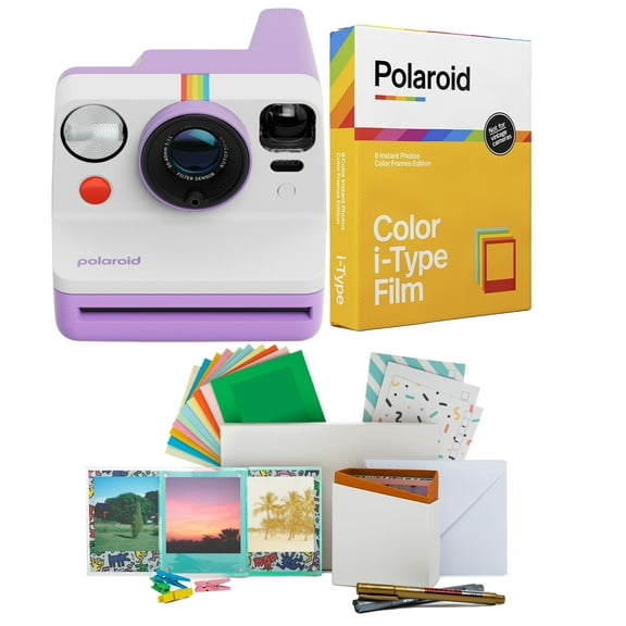 Polaroid Now Generation 3 Purple Analog Instant Camera Bundle with Film and Accessories - Two-Lens AF System and Manual Mode and Built-in Tripod Mount (17 Items)