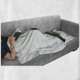thumbnail image 5 of Kitty Soft Flannel Fleece Throw Blanket, Pattern of Single Animal Staring Straight into the Camera, Cozy Plush for Indoor and Outdoor Use, 70" x 90", Charcoal Grey Pale Taupe, by Ambesonne, 5 of 5