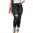 thumbnail image 6 of Tummy Tuck Skinny Ripped High Waist Jeans-Dark Wash, 6 of 6