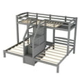 thumbnail image 6 of EUROCO Twin over Twin & Twin Bunk Bed with Staircase and Drawers for Kids Teens Bedroom, 3-in-1 Bunk for More Kids, Storage Staircase, Gray, 6 of 11